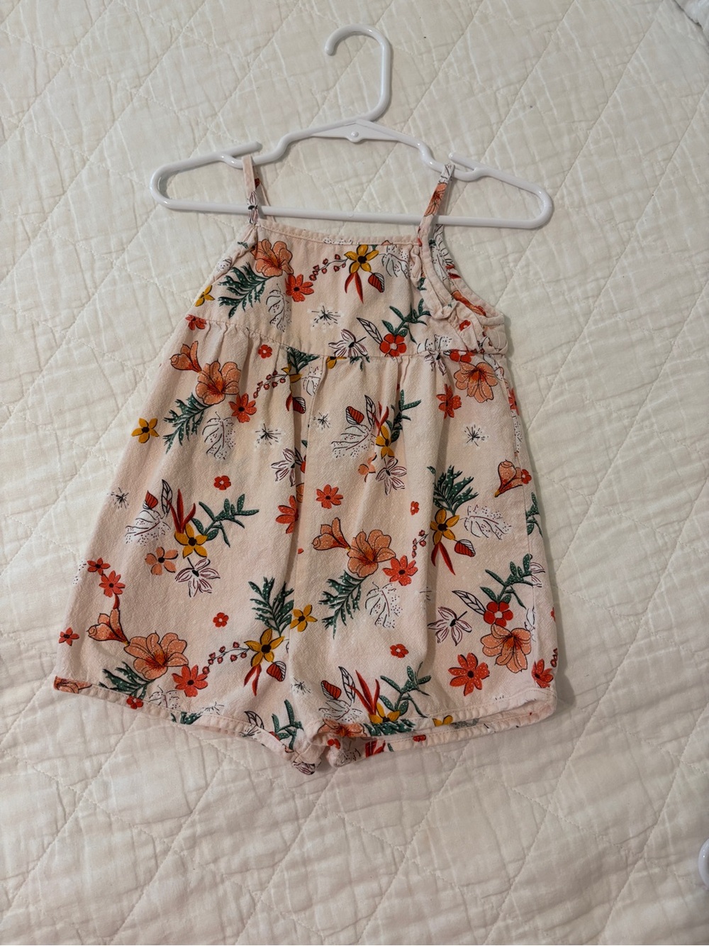 Girls Floral Pink Romper